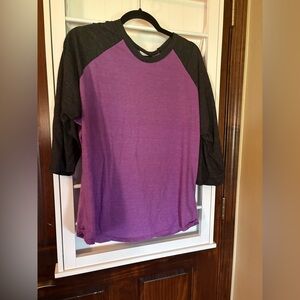 LulaRoe 3X Women’s Purple and Dark Gray Randy Baseball style shirt